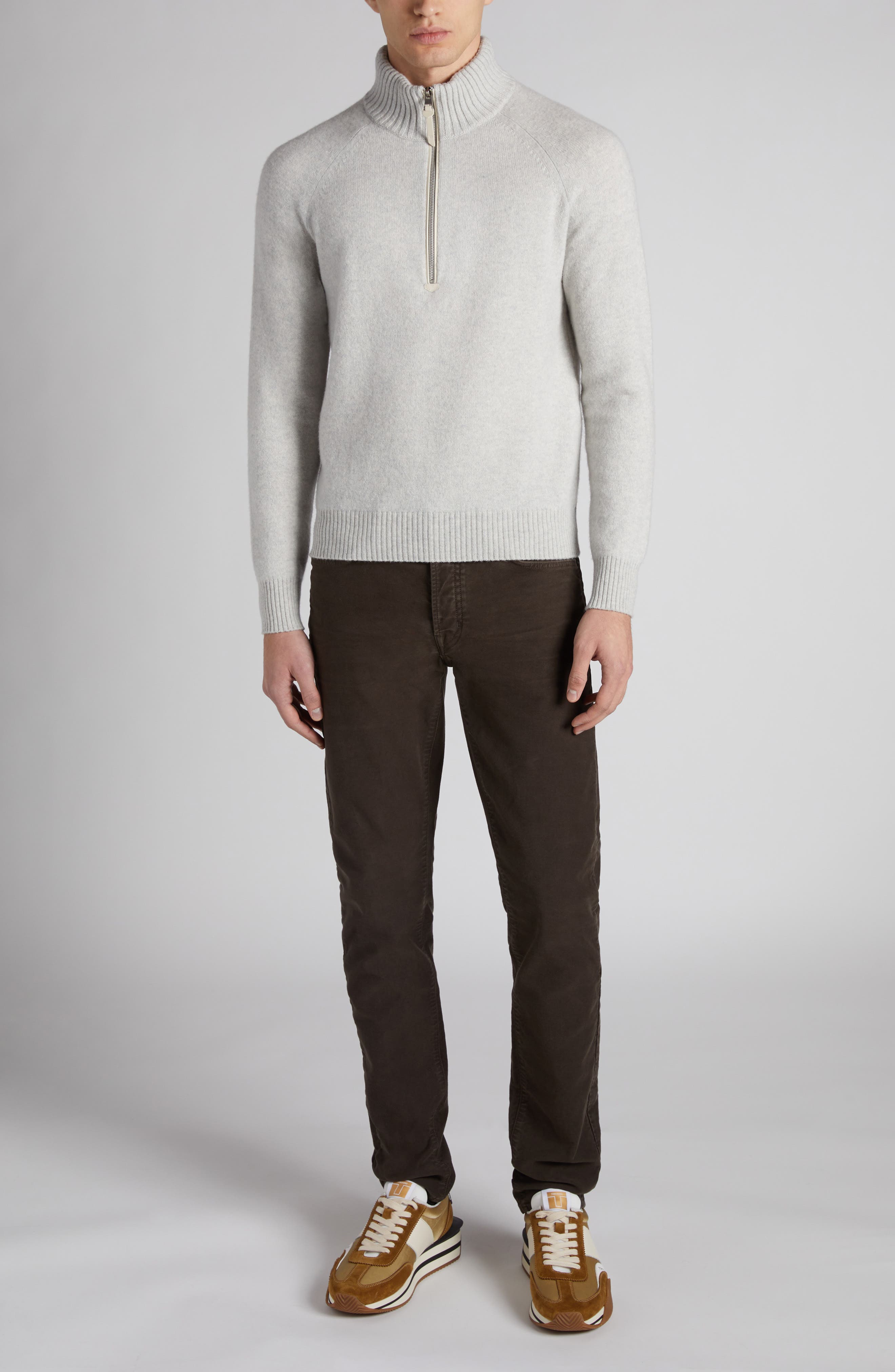 Lambswool & Cashmere Half Zip Sweater - image 2