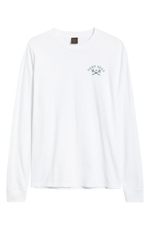 Dark Seas Never Sleep Long Sleeve Graphic T-shirt In White