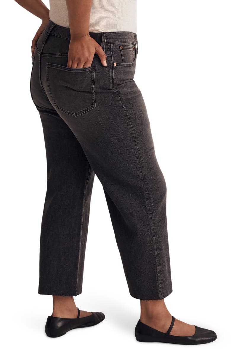 Madewell The Perfect Raw Hem Crop Wide Leg Jeans, Alternate, color, Benley Wash
