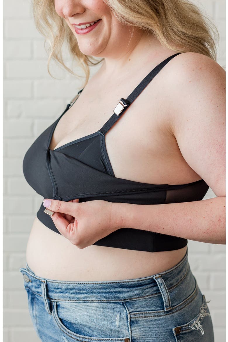 Sophie Maternity and Nursing Bralette, Alternate, color, Black