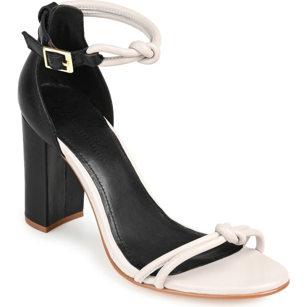 Journee Signature Jettah Ankle Strap Sandal In Black/bone