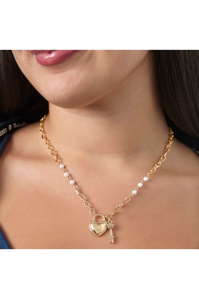 Heart Locket Charm Necklace, Gold-Tone, Alternate, color, Gold Tone