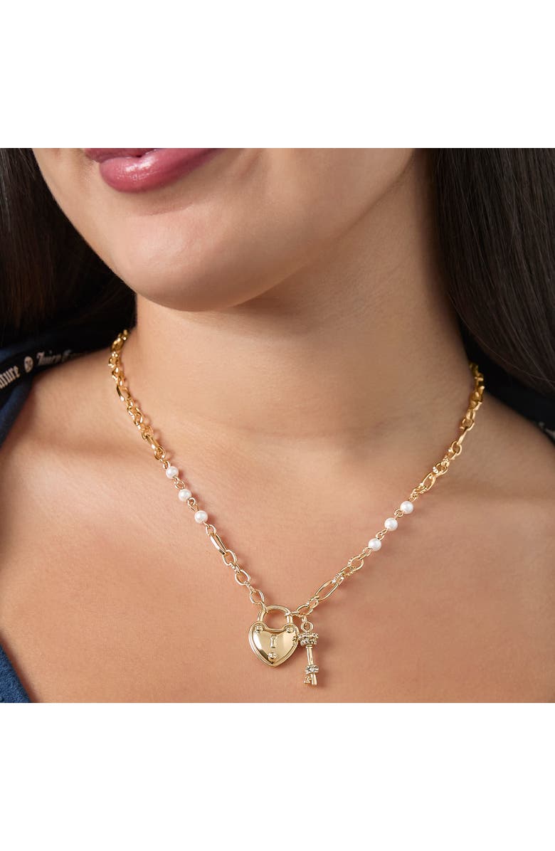 Juicy Couture Heart Locket Charm Necklace, Gold-Tone, Alternate, color, Gold Tone