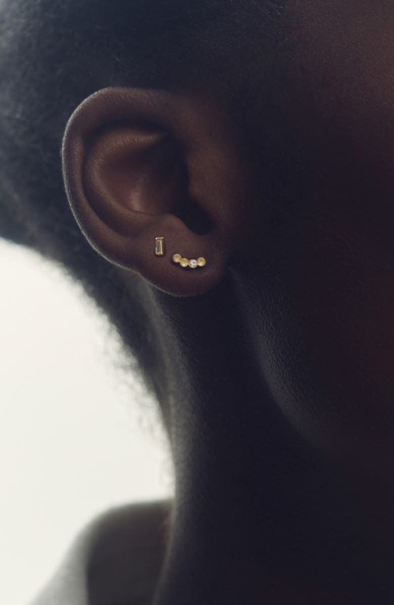 Reiss Mina Micro Set of 2 Stud Earrings, Alternate, color, Gold Tone/ Clear Crystal