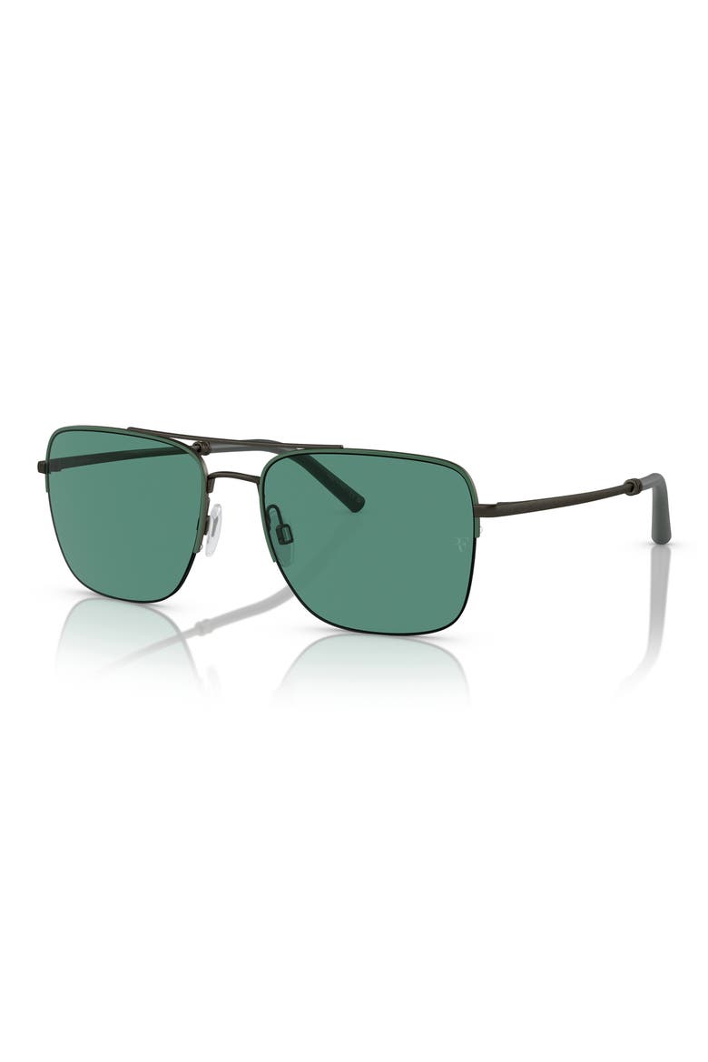 Roger Federer 56mm Semirimless Pilot Sunglasses, Alternate, color, GREEN