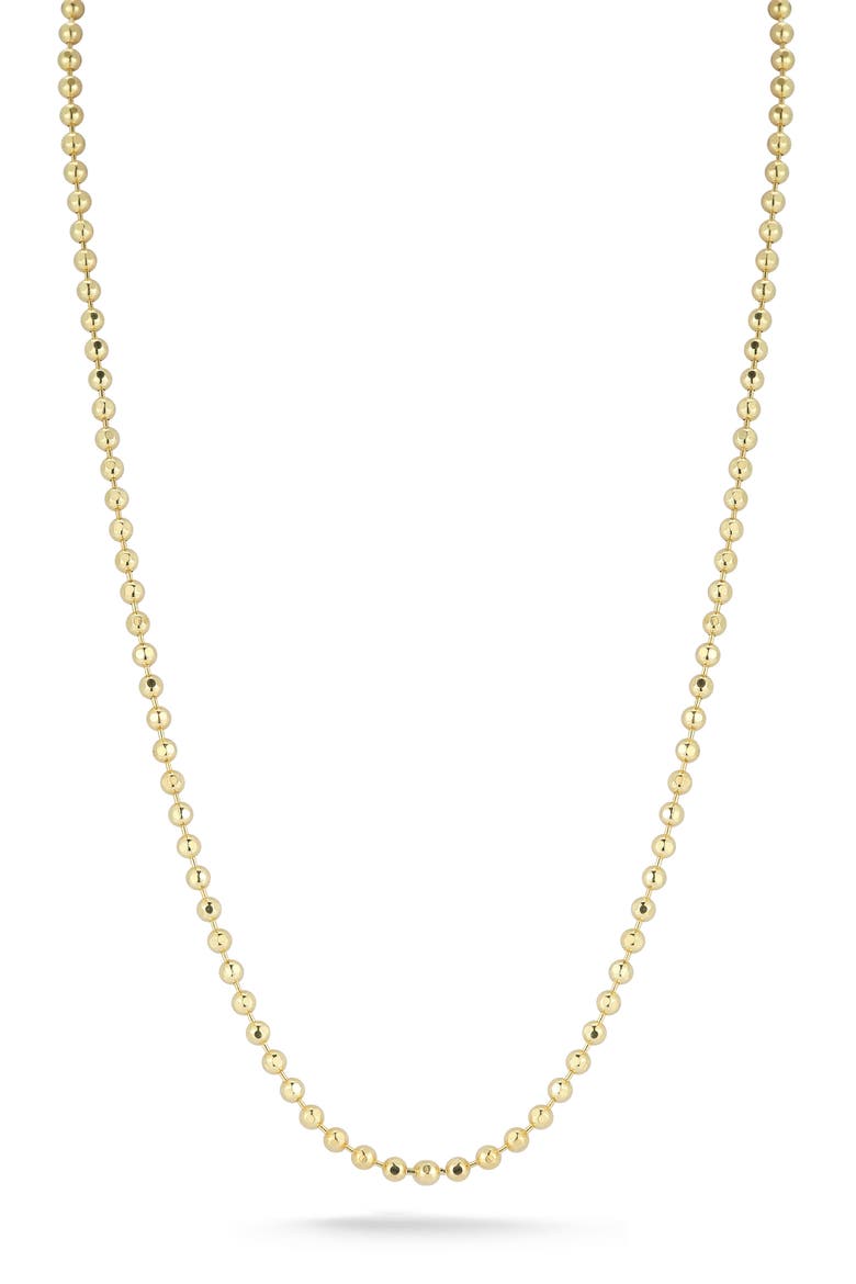 18K Gold Plated Sterling Silver Ball Chain Necklace, Main, color, GOLD