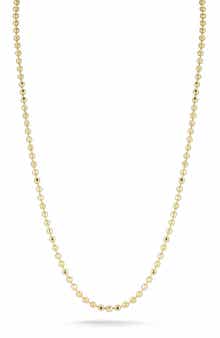 GLAZE JEWELRY 18K Gold Plated Sterling Silver Ball Chain Necklace
