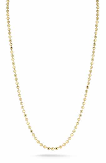 18K Gold Plated Sterling Silver Ball Chain Necklace