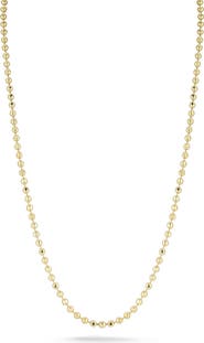 GLAZE JEWELRY 18K Gold Plated Sterling Silver Ball Chain Necklace