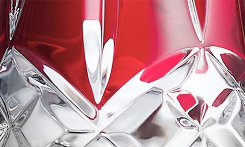 Waterford Lismore Red Set Of 2 Crystal Candleholders In Red