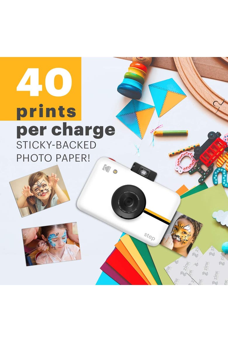 Step Camera Bundle + Zink Paper & Case, Alternate, color, White