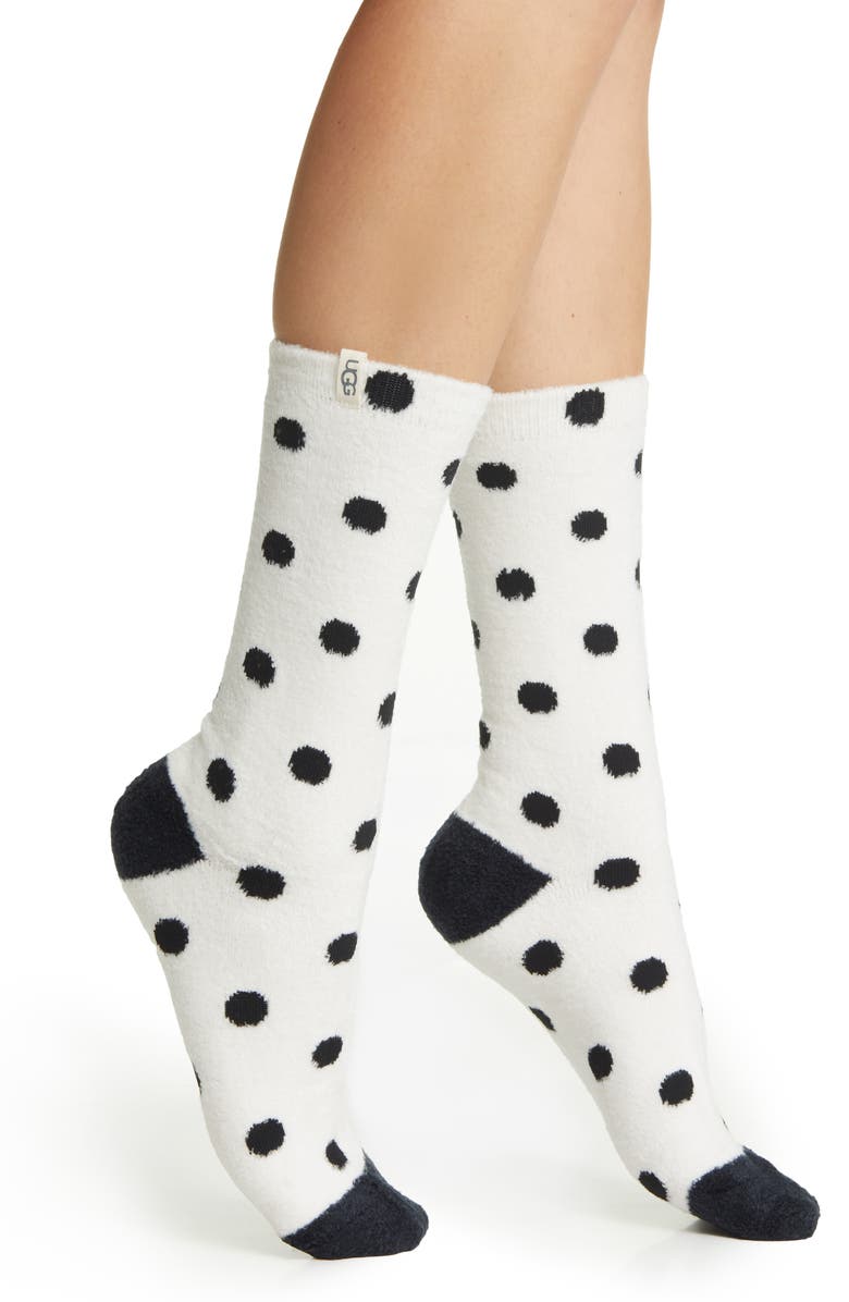 UGG<sup>®</sup> Leslie Crew Socks, Main, color, Large Dot