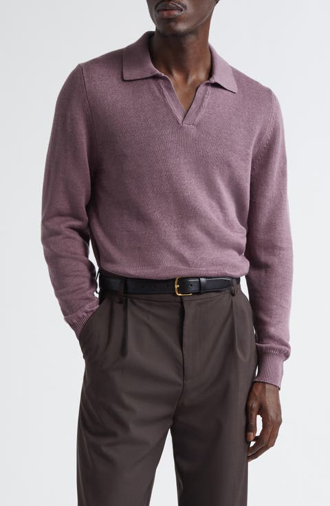 Virgin Wool Polo Sweater