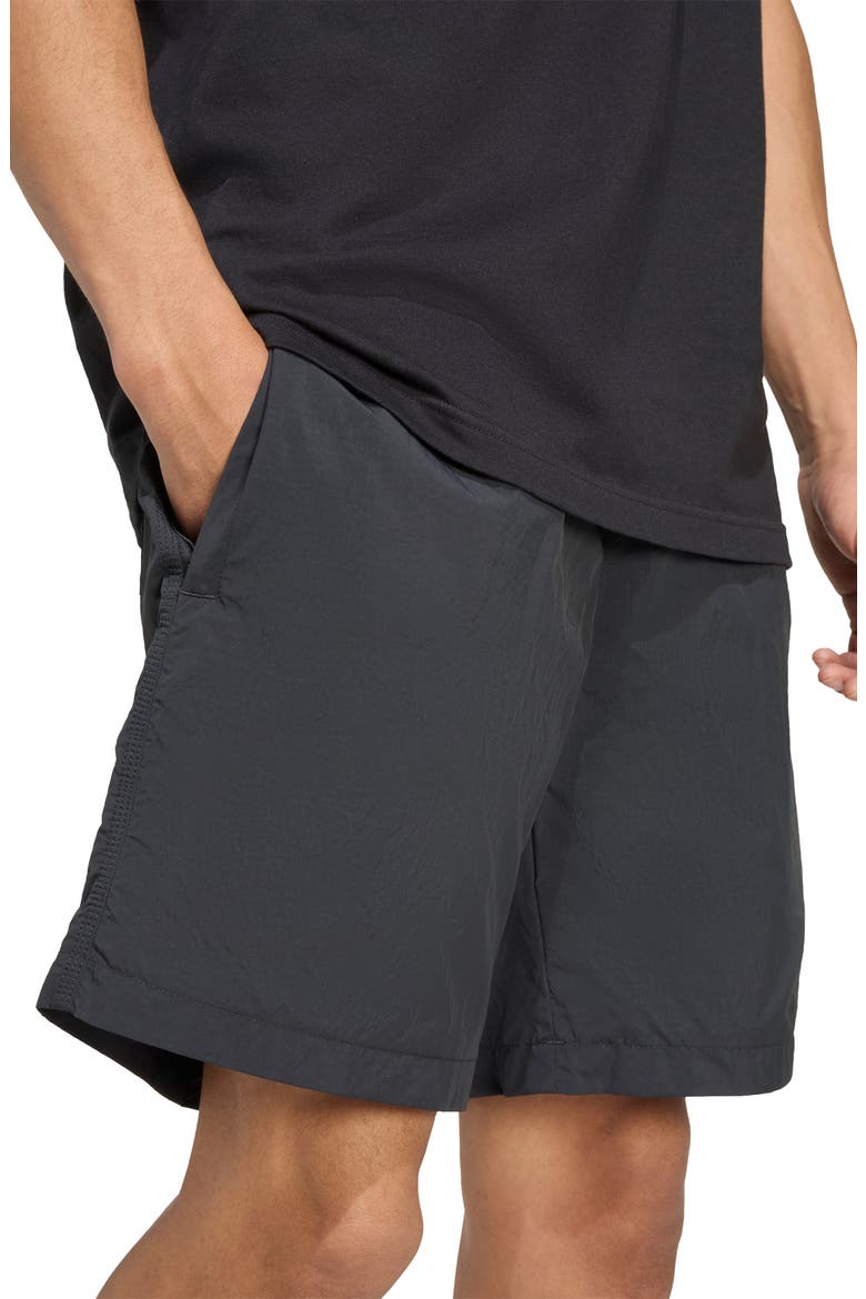 Essentials Trefoil Logo Shorts, Alternate, color, BLACK/ WHITE