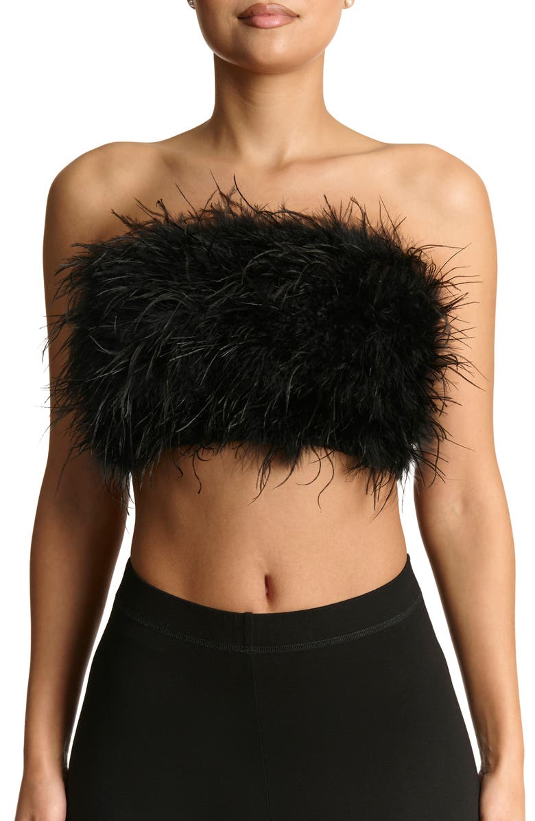 Naked Wardrobe Butter Feather Tube Top, Main, color, Black