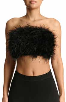 Naked Wardrobe Butter Feather Tube Top