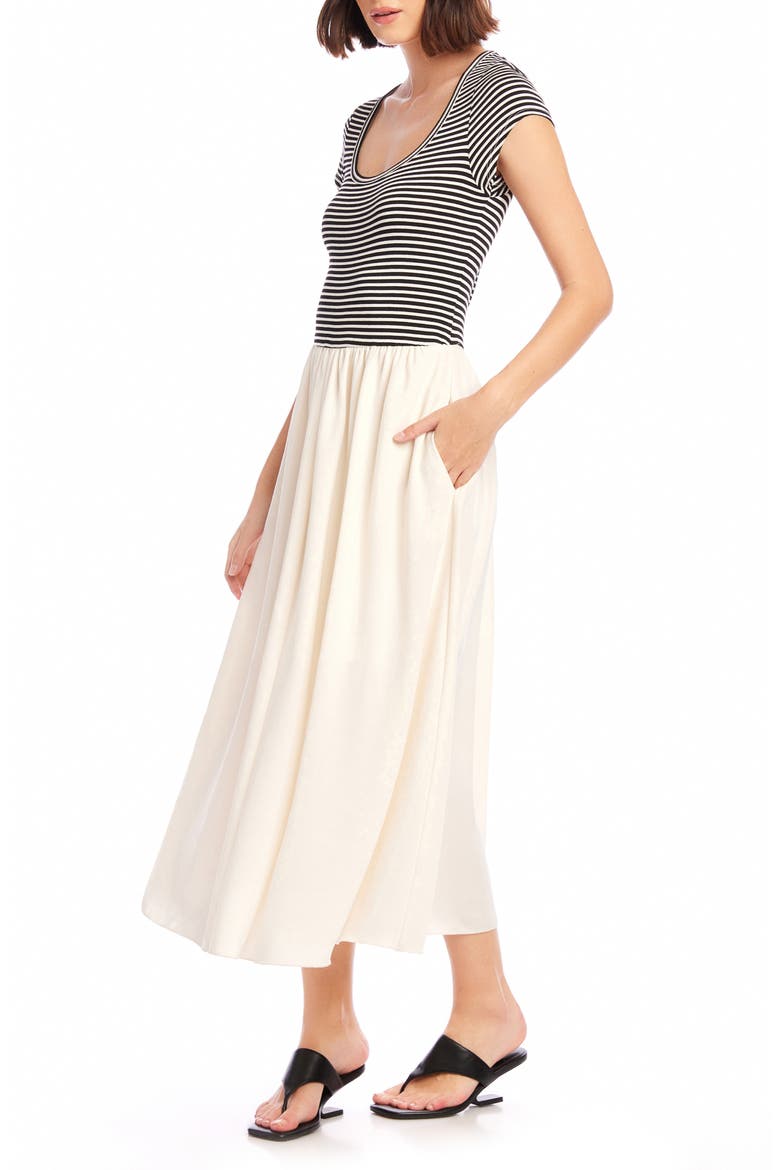 Sylvie Short Sleeve Midi Dress, Alternate, color, STRIPE