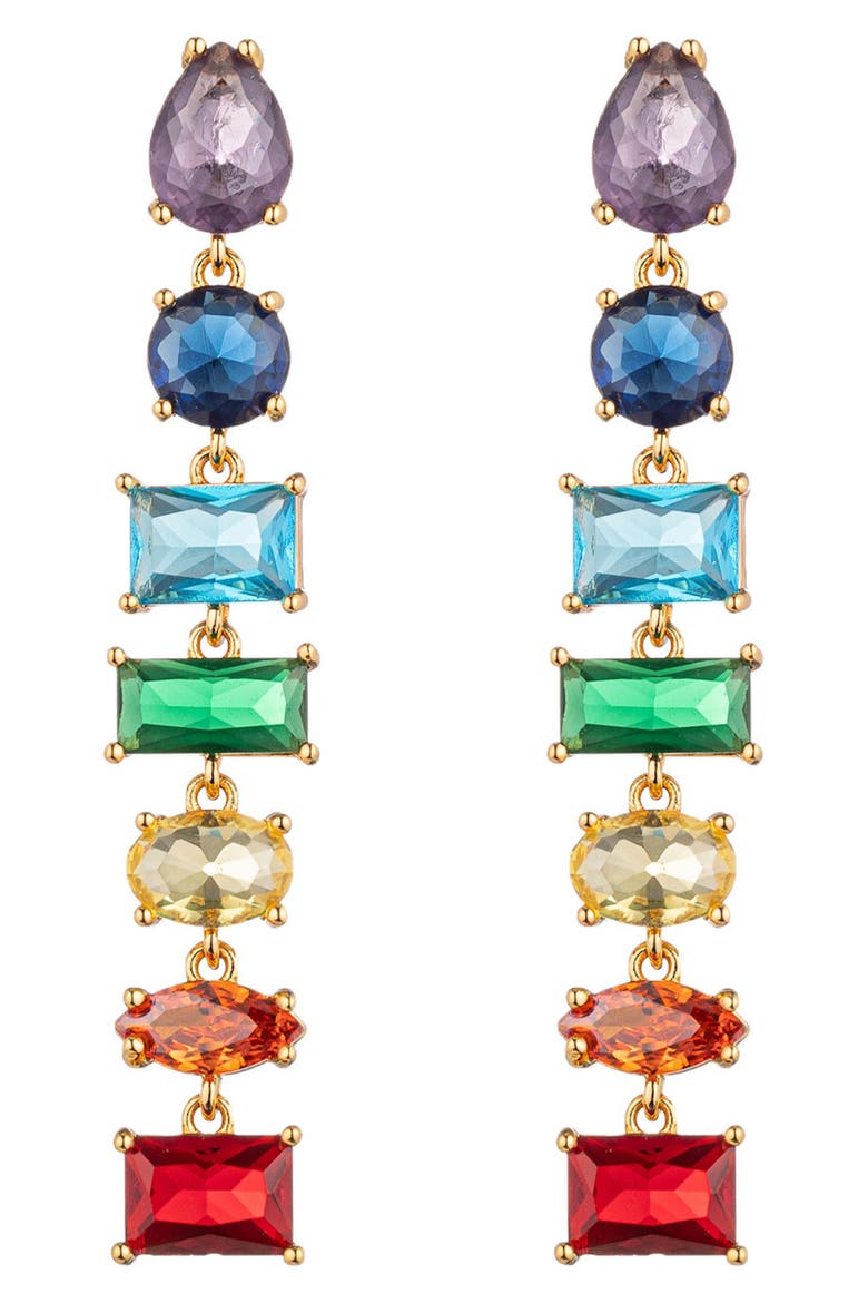 Lisette Multicolor Drop Earrings, Main, color, GOLD