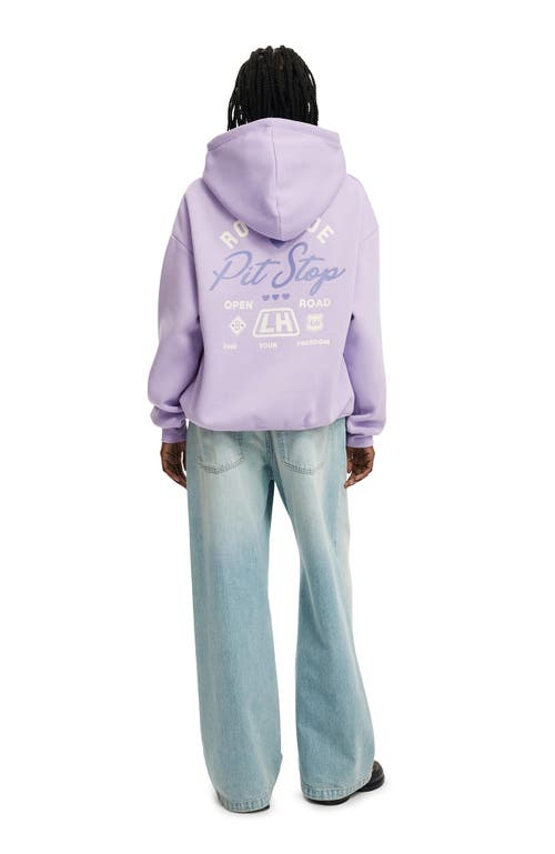 Cotton On Premium Oversized Graphic Hoodie In Purple