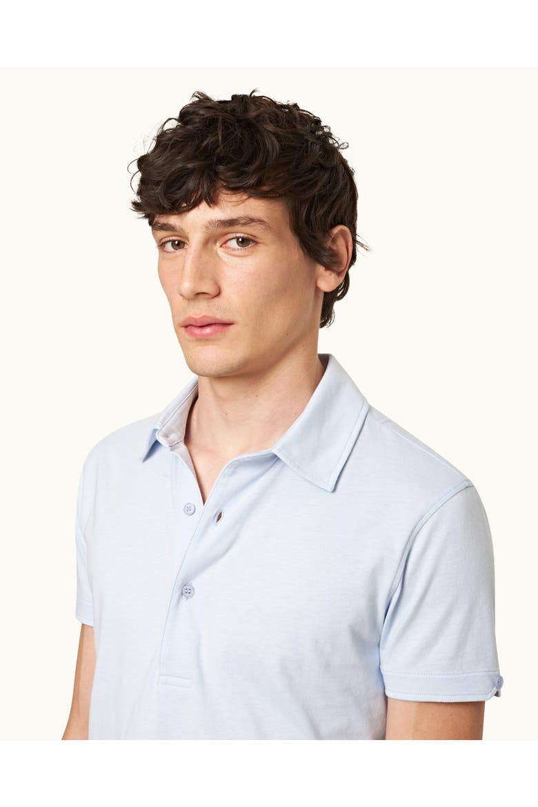 Sebastian Silk Tailored-Fit Polo Shirt, Alternate, color, Springfield Blue