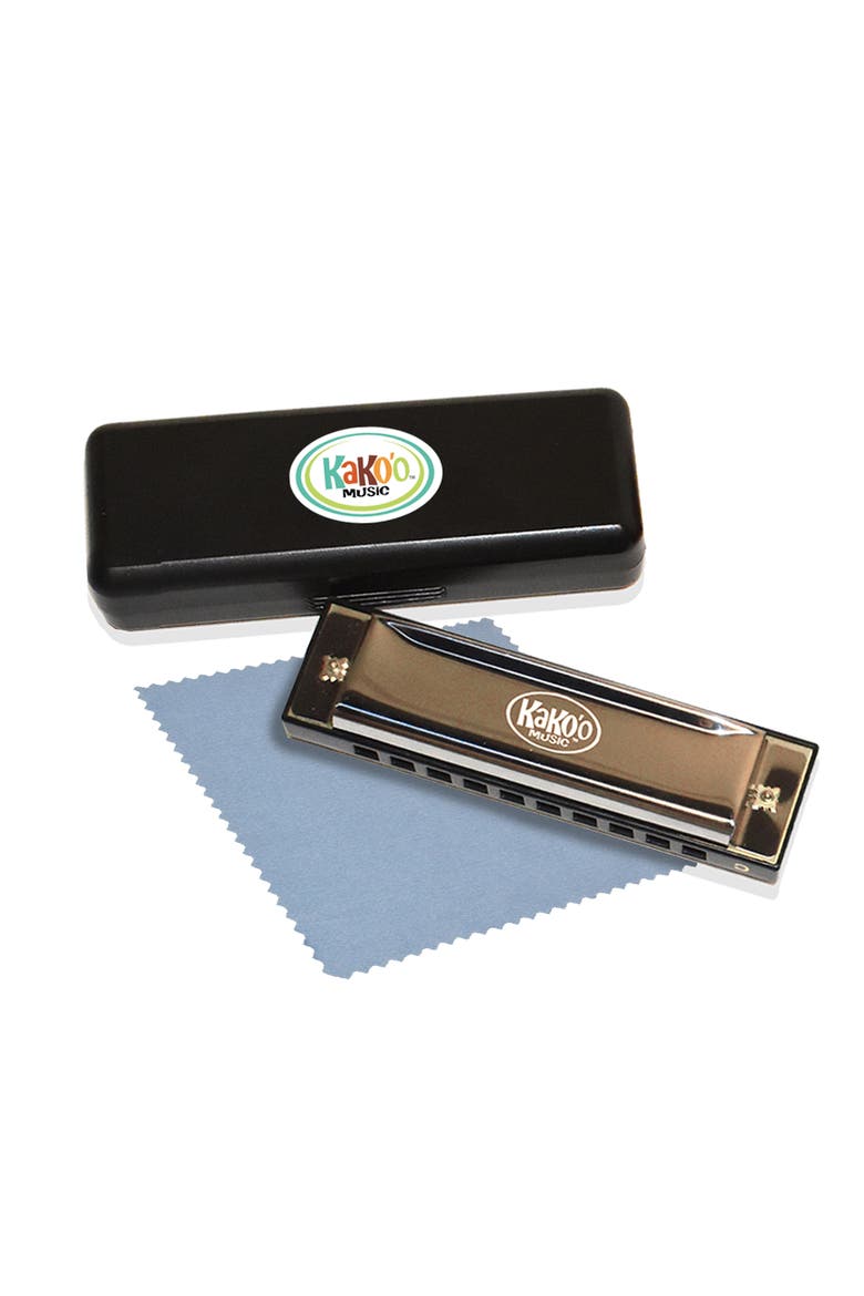 Classic 4 Inch Metal Harmonica With Storage Case, Main, color, Multicolored