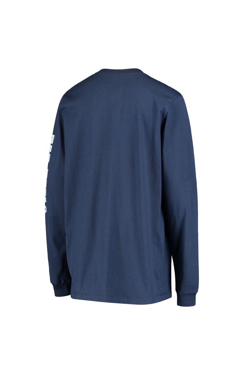 Nike Youth Nike Navy North Carolina Tar Heels Arch & Logo 2-Hit Long Sleeve T-Shirt, Alternate, color, Navy