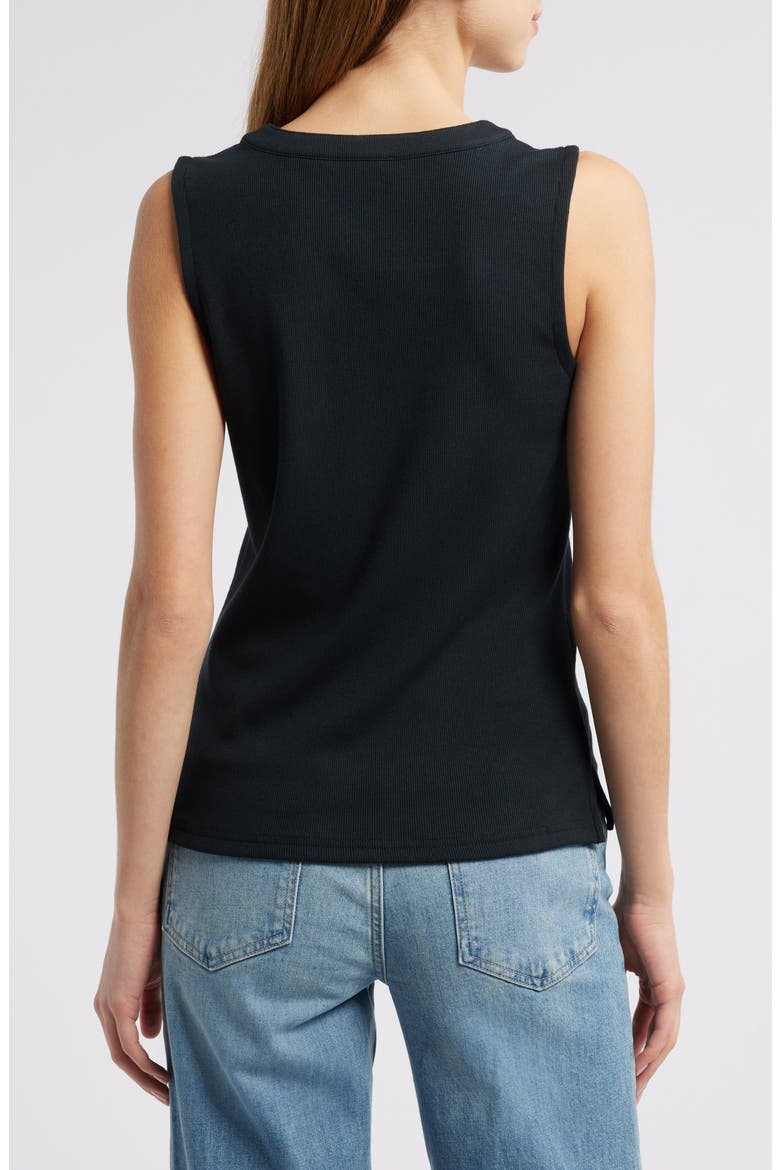 Mayla Rib Henley Tank, Alternate, color, BLACK