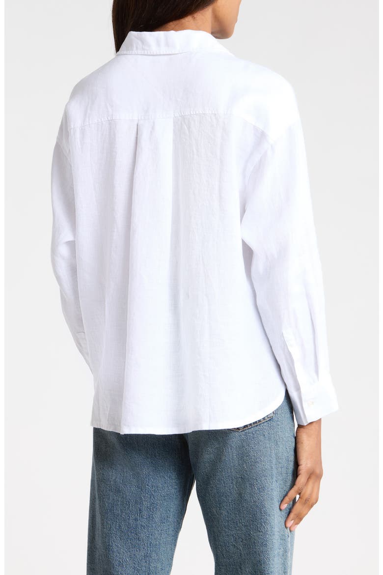 Linen Button-Up Shirt, Alternate, color, WHITE