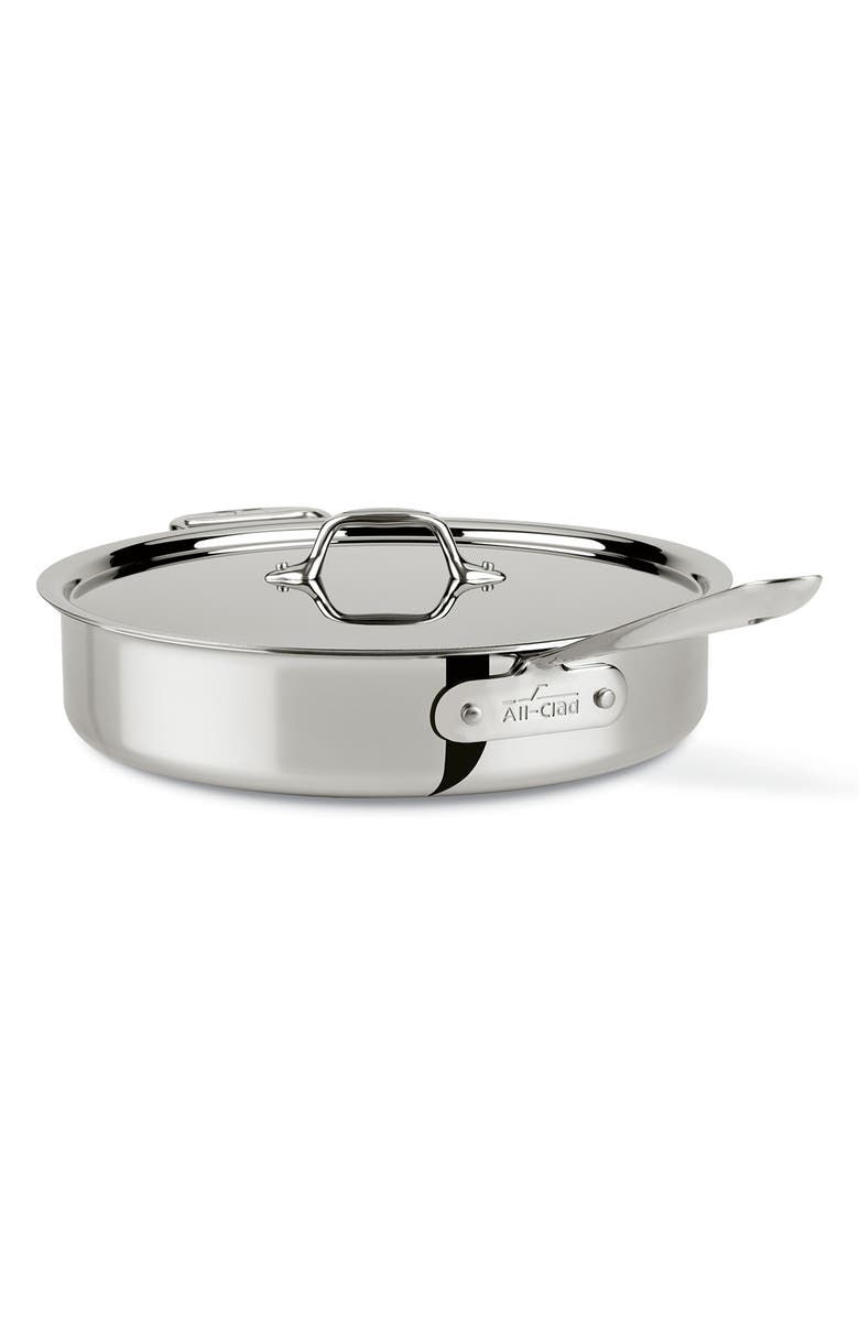All-Clad D3 5-Quart Stainless Steel Sauté Pan, Main, color, 