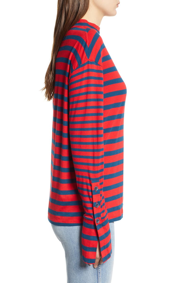 BP. Stripe Mock Neck Tee, Alternate, color, 