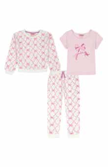 Juicy Couture Bow Print Sweatshirt, T-Shirt & Pants Set