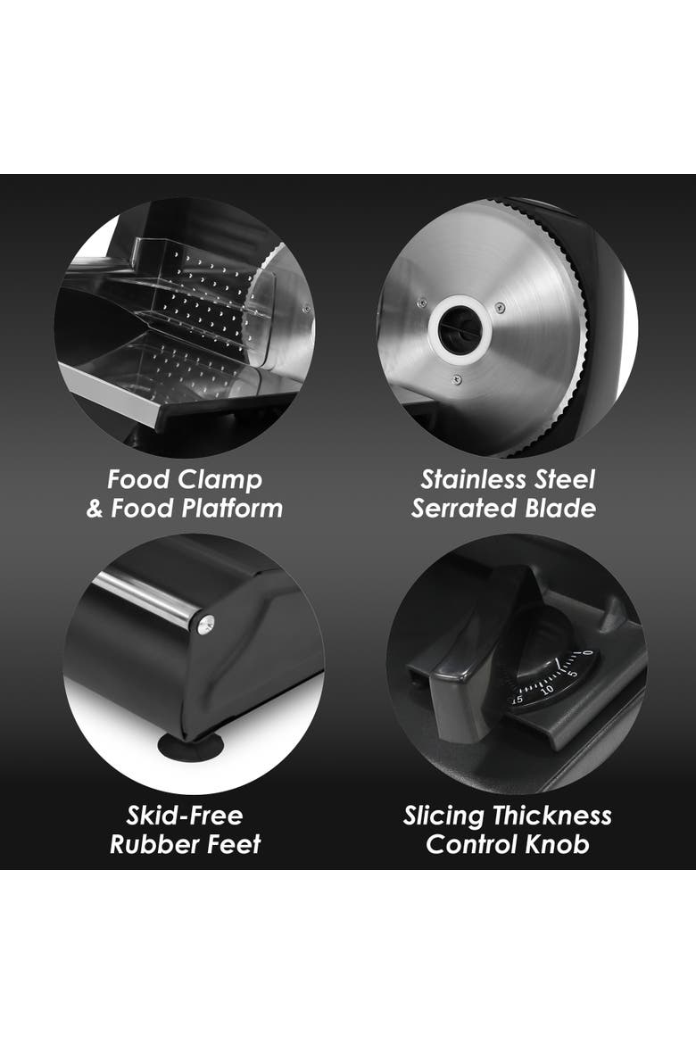 Electric Food Slicer with Adjustable Blade, Alternate, color, Silver