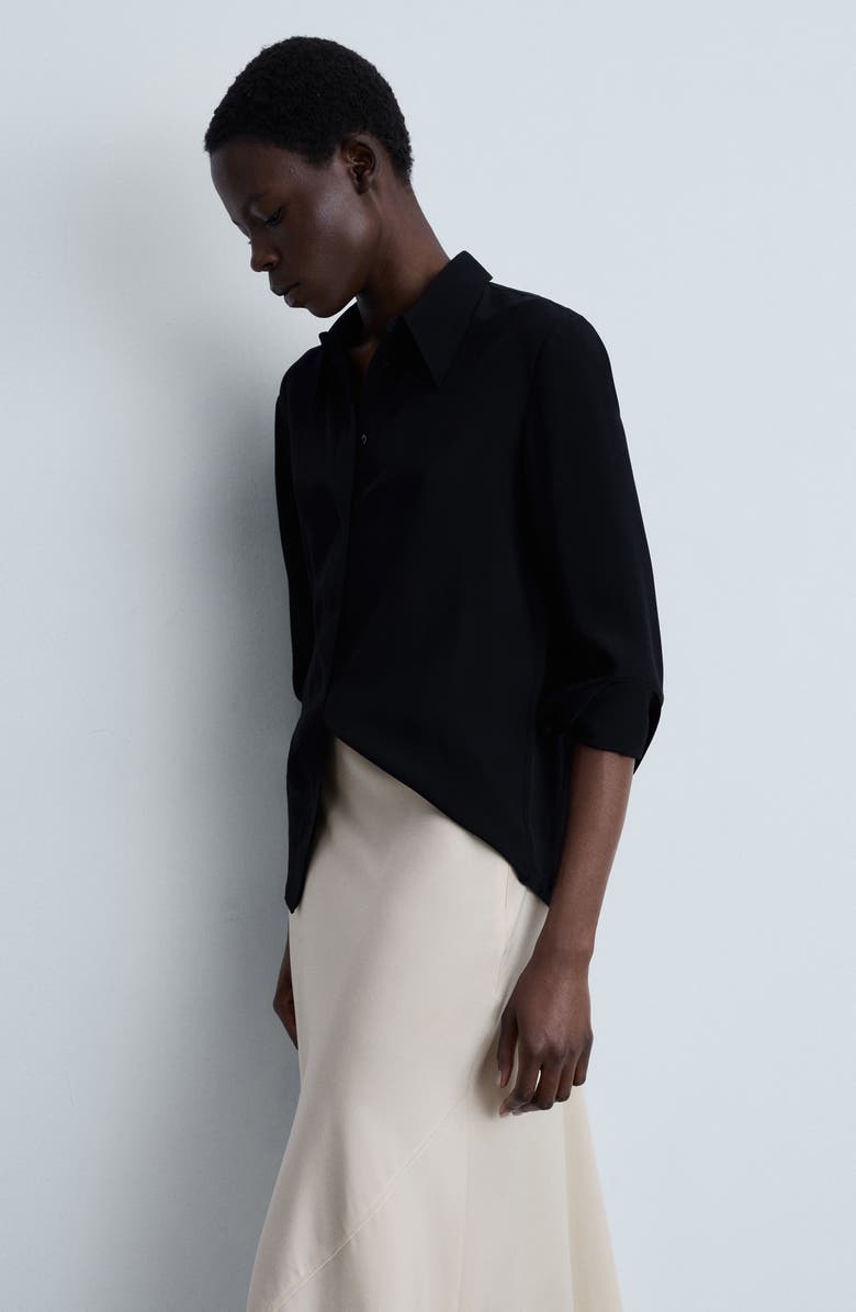 MANGO Satin Midi Skirt, Alternate, color, 