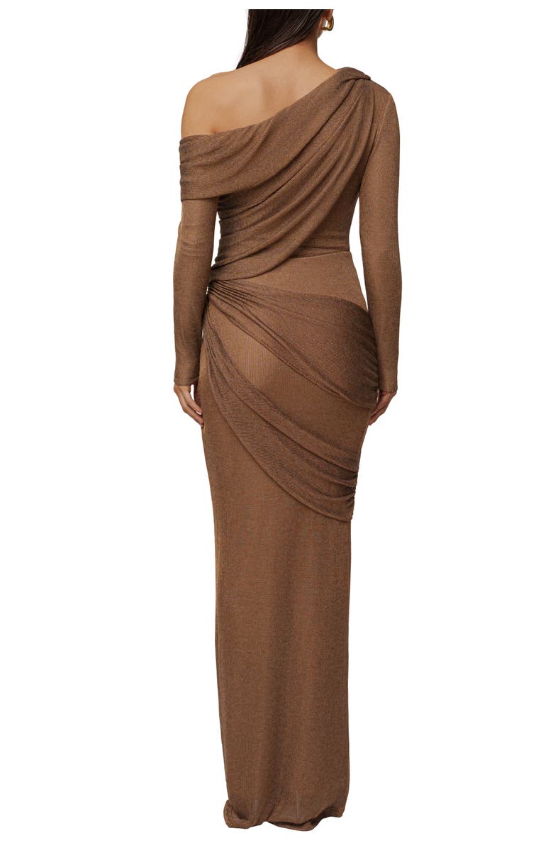 JLUXLABEL Opulent Metallic Maxi Skirt, Alternate, color, Bronze