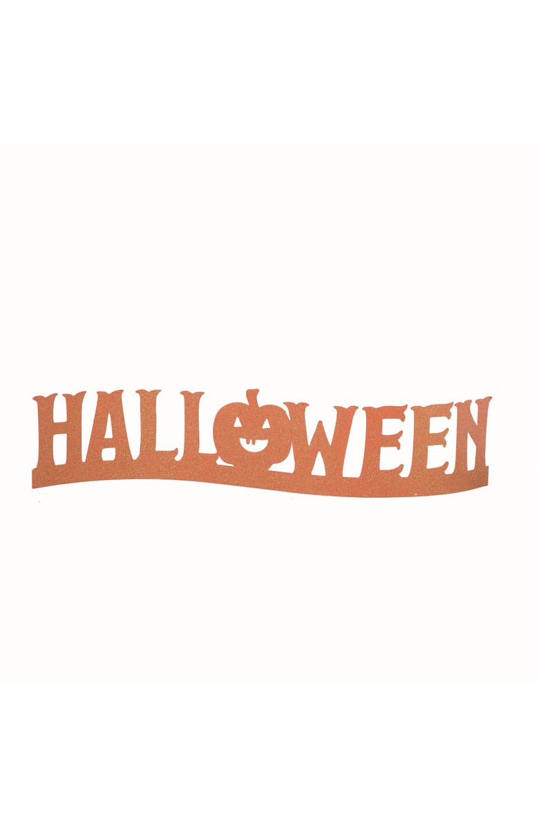 Transpac Metal Orange Halloween Glitz Sign, Main, color, Orange