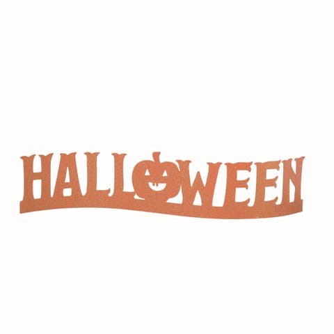 Metal Orange Halloween Glitz Sign