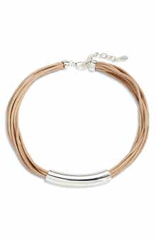 Nordstrom Tube Pendant Multistrand Cord Necklace