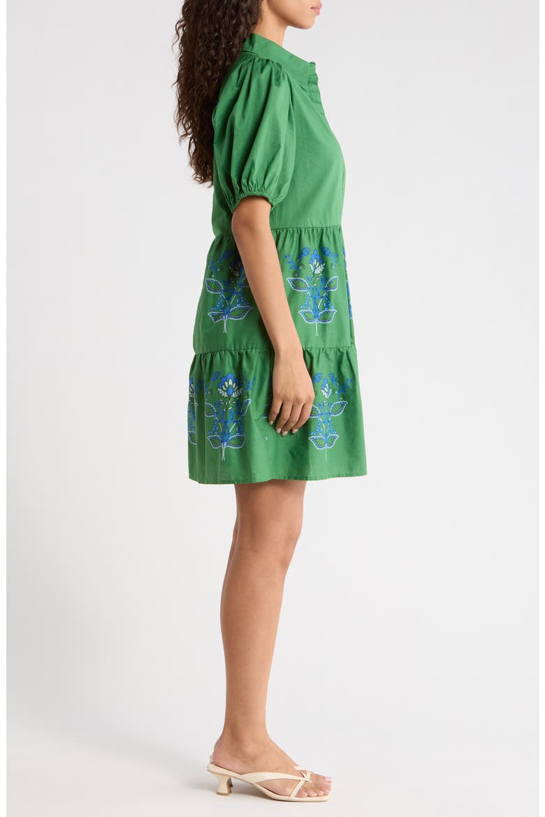 Meridy Floral Burie Tiered Minidress, Alternate, color, KELLY BLUE MULTI