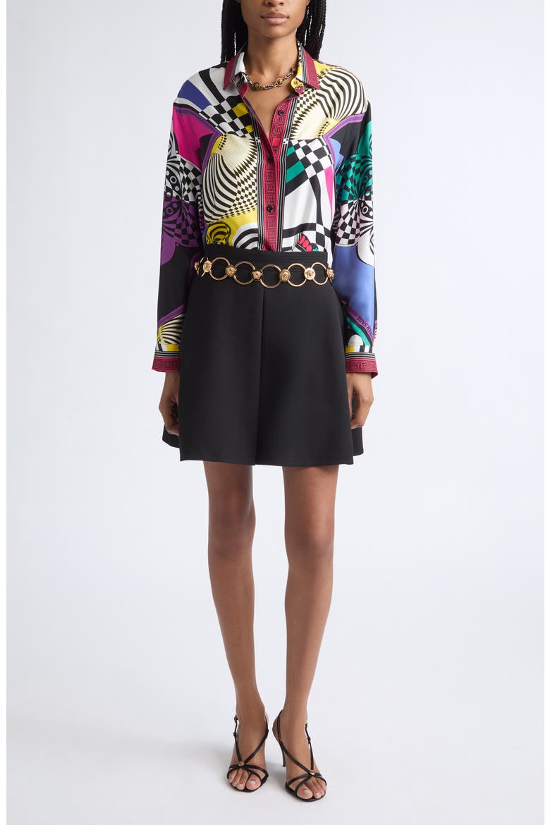 Teatro Print Silk Foulard Button-Up Shirt, Alternate, color, MULTICOLOR