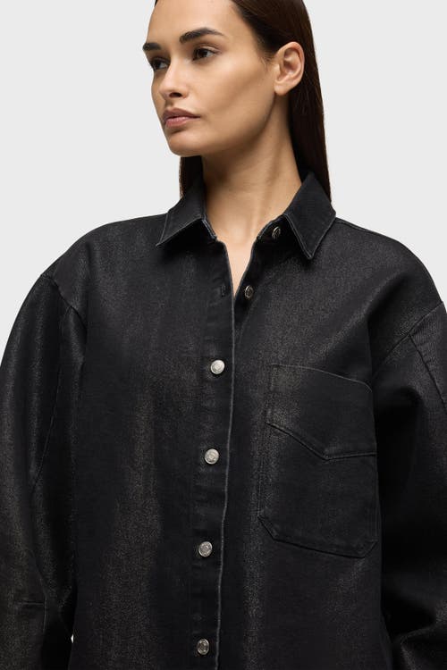 Hudson Jeans Barrel Sleeve Shacket In Black