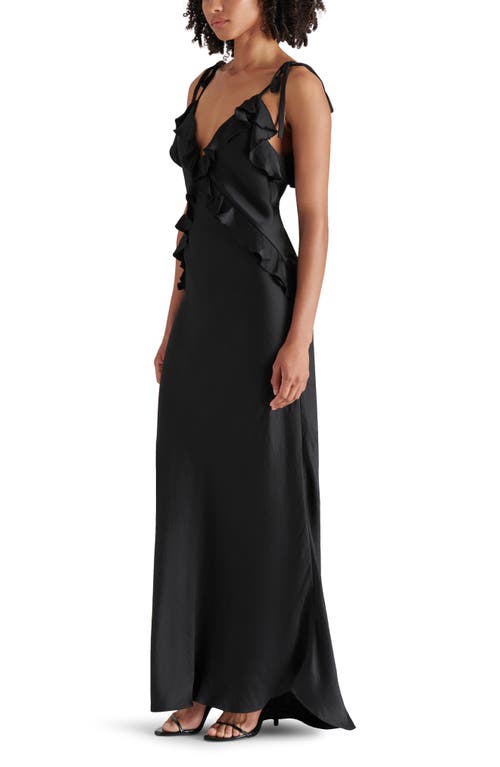 Steve Madden Adaline Ruffle Trim Maxi Dress In Black