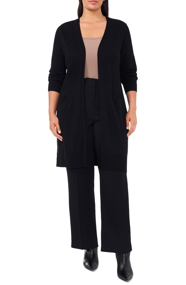 Halogen<sup>®</sup> Open Front Longline Cardigan, Main, color, Rich Black