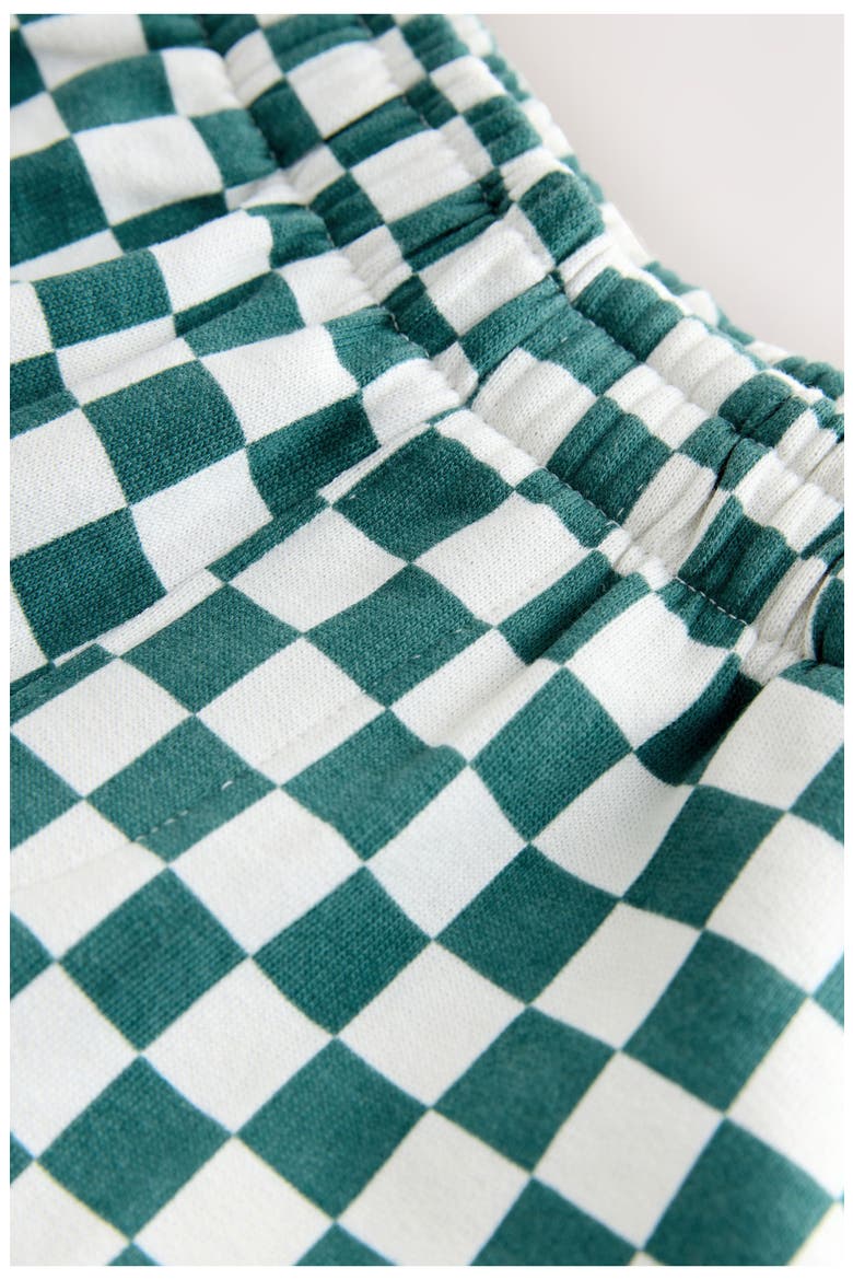 Kids' Check Knit Cotton Drawstring Pants, Alternate, color, GREEN MULTI
