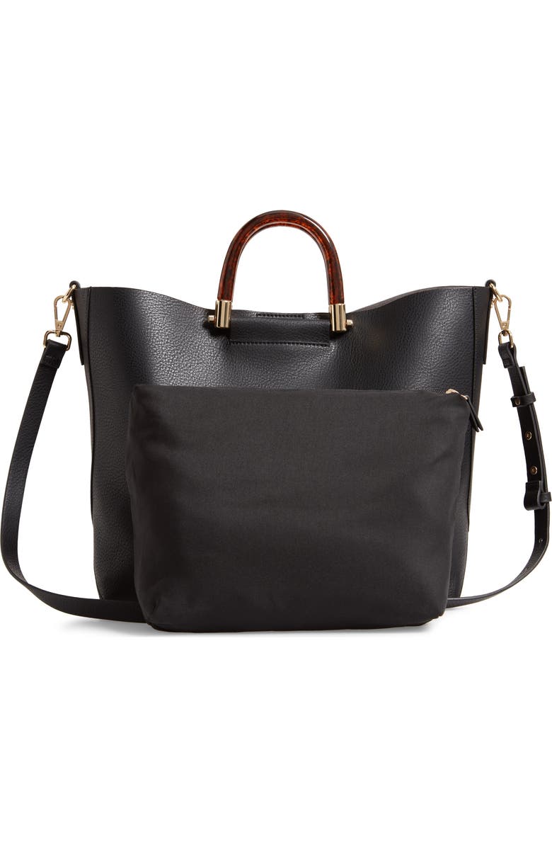 Topshop Sallie Tortoiseshell Handle Tote, Alternate, color,