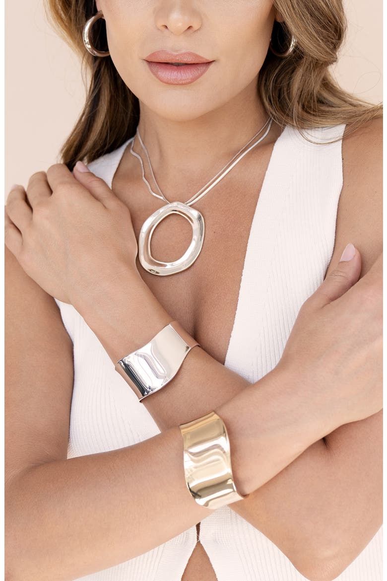 Smooth Cuff Bracelet, Alternate, color, SILVER