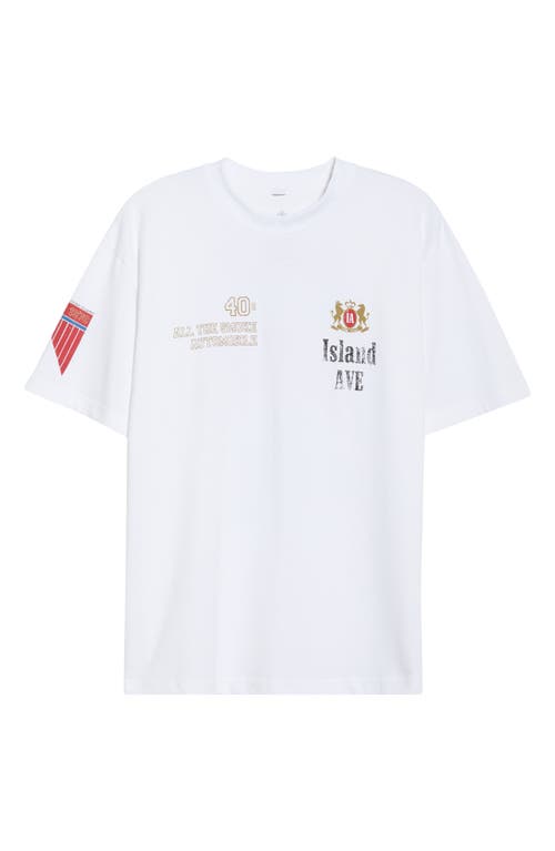 Island Avenue Marlboro Cotton Graphic T-shirt In White