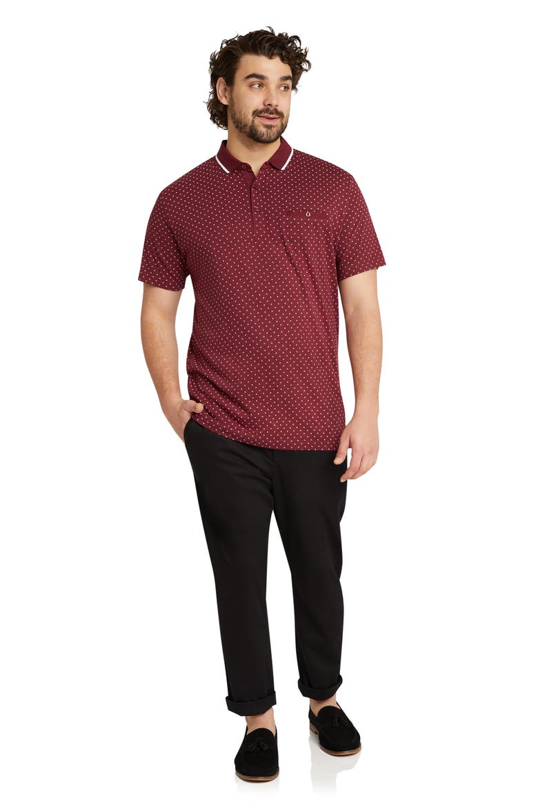 Taylor Neat Pocket Polo, Alternate, color, BURGUNDY