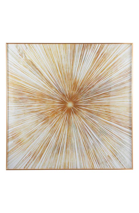 Gold Sunburst Framed Wall Art