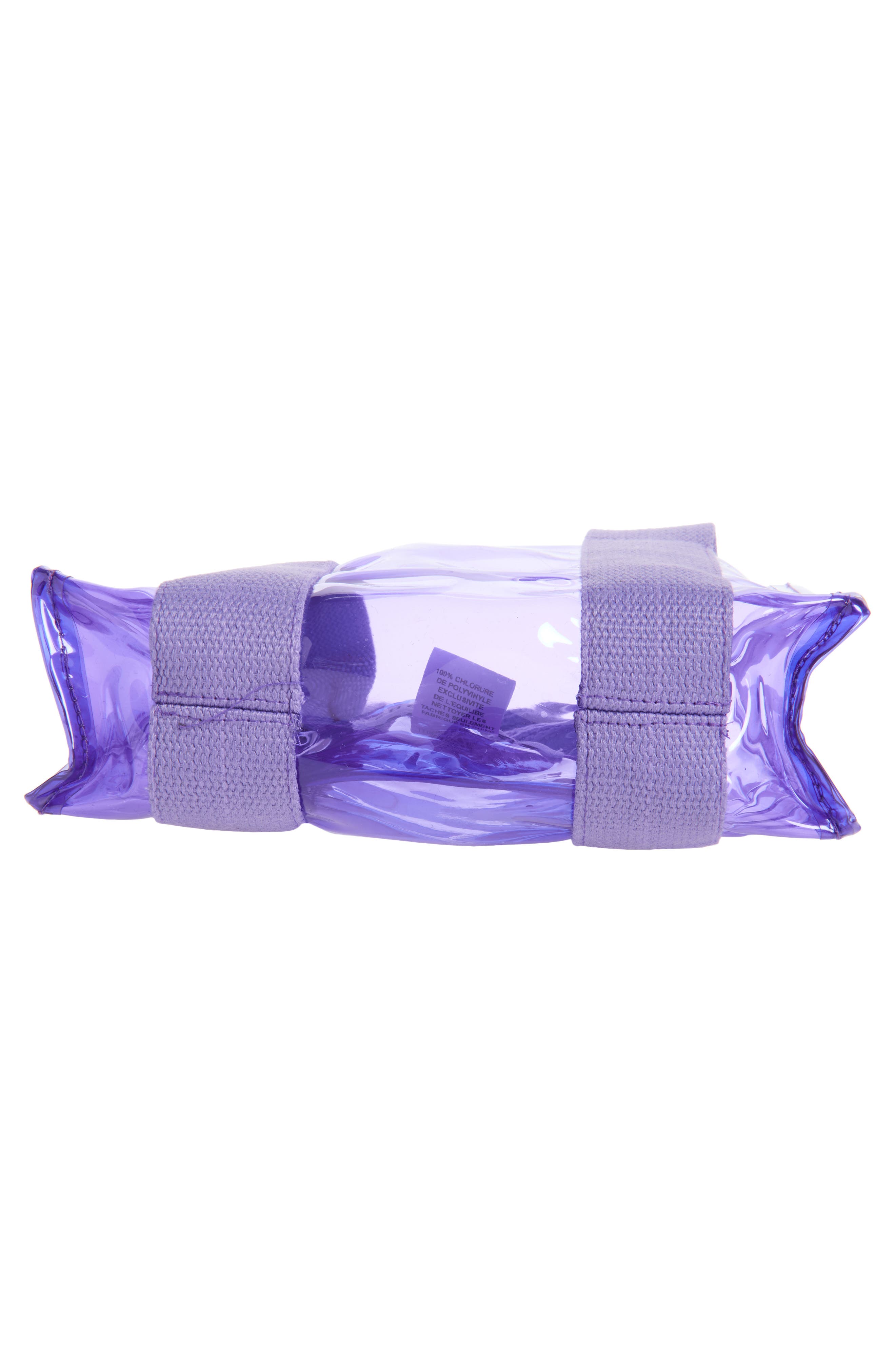 Toto Transparent Mini Tote Bag, Alternate, color, NEON PURPLE