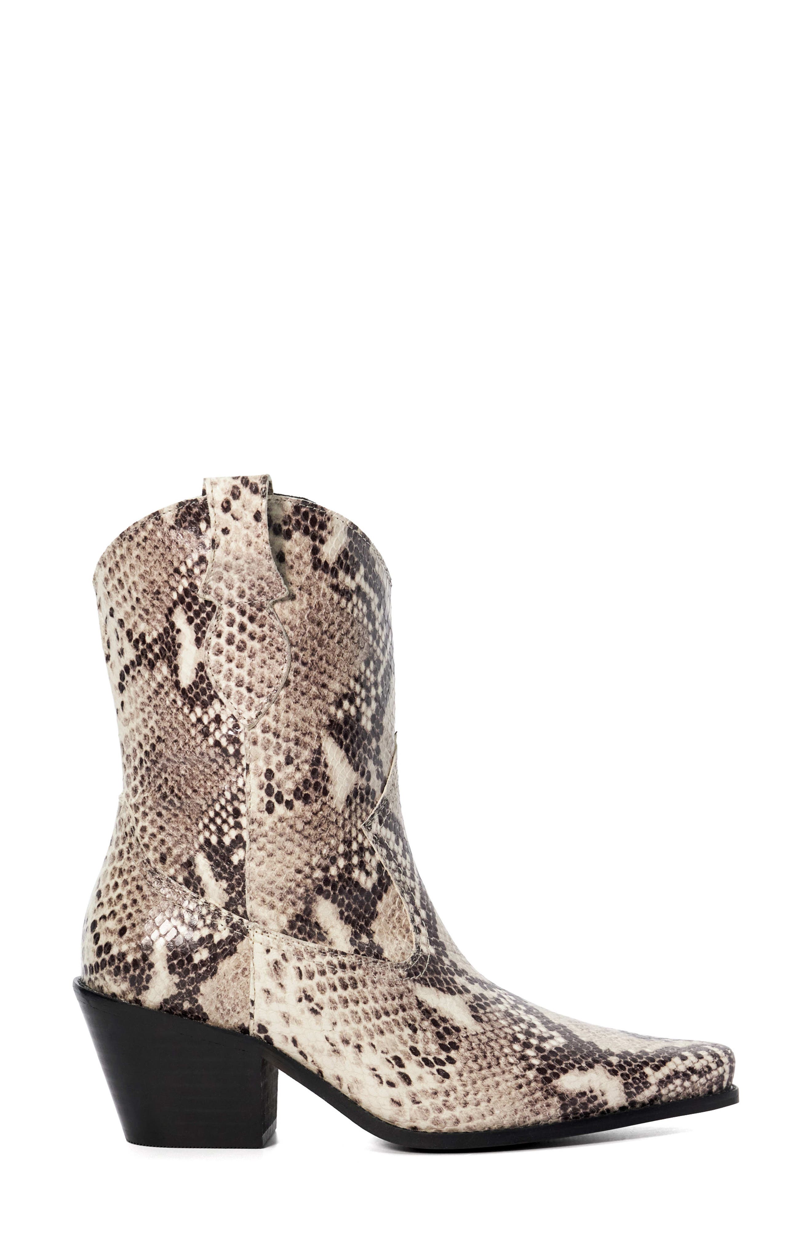 Dune London Pardner Snakeskin Embossed Western Boot, Alternate, color, 